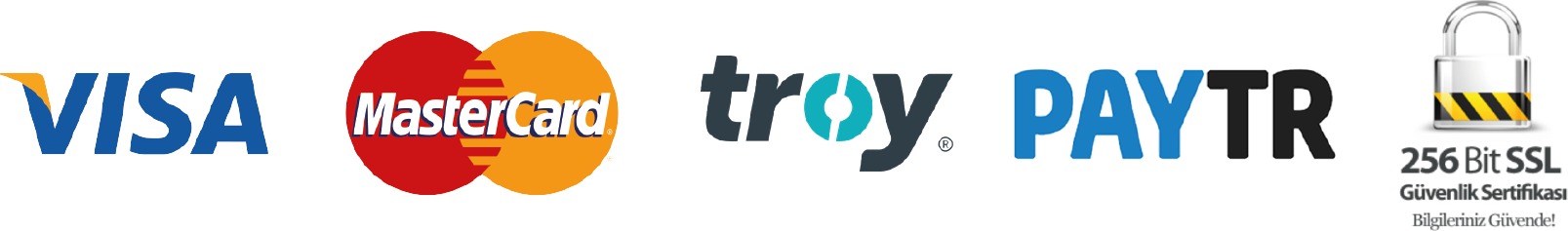 Visa, MasterCard, TROY, PayTR, 256-Bit SSL